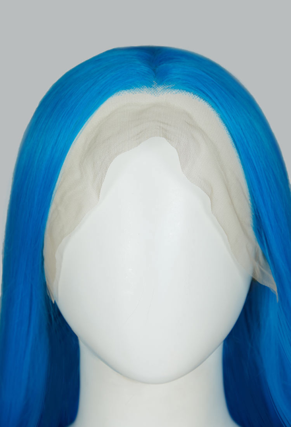 Cosplay Blue Lace Wig 140cm Full Long Straight Wig