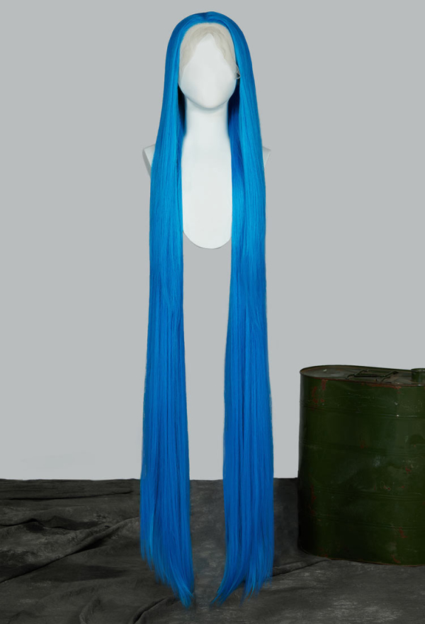 Cosplay Blue Lace Wig 140cm Full Long Straight Wig