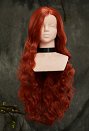 Reddish-Brown 31.5-inch Long Curly Lace Wig