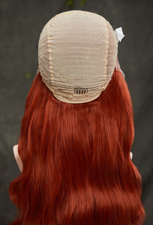 Reddish-Brown 31.5-inch Long Curly Lace Wig