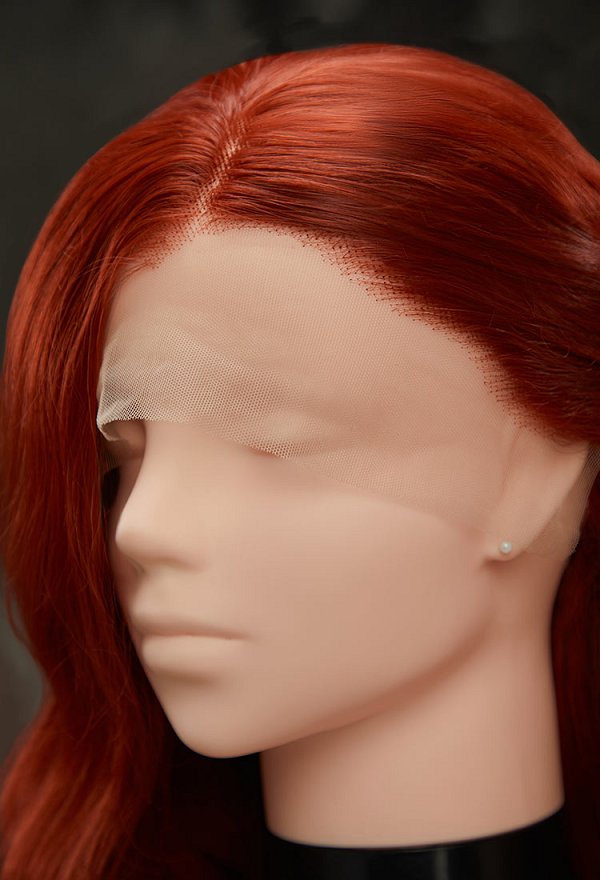 Reddish-Brown 31.5-inch Long Curly Lace Wig