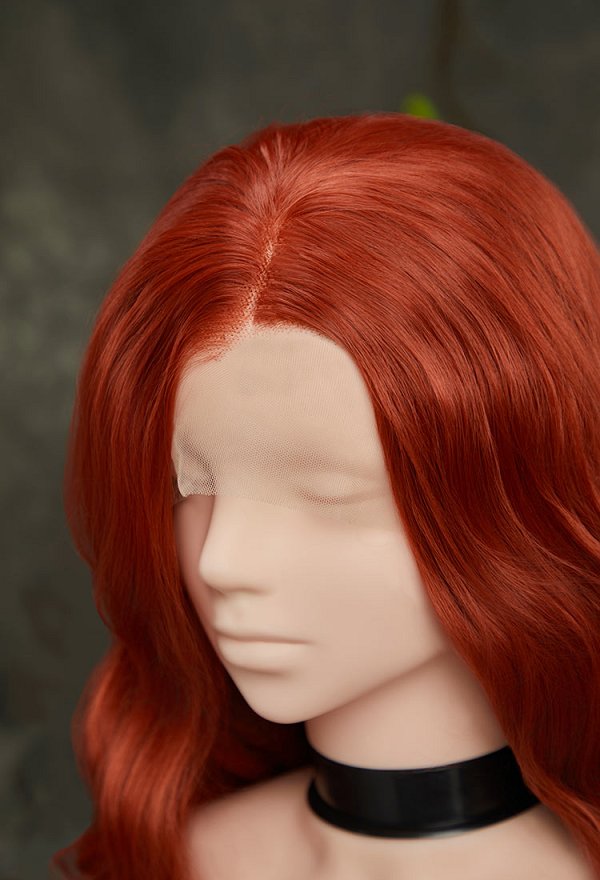 Reddish-Brown 31.5-inch Long Curly Lace Wig