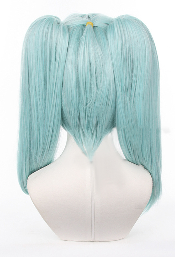 Rebecca Women Cyan Double Ponytails Cosplay Wig