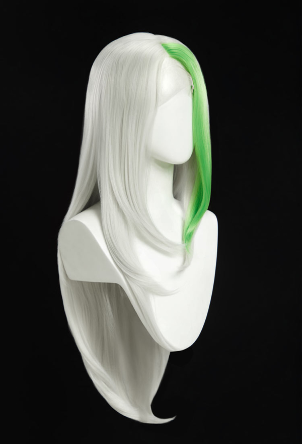 Roxanne Wolf Cosplay Wig White and Green Long Lace Wig