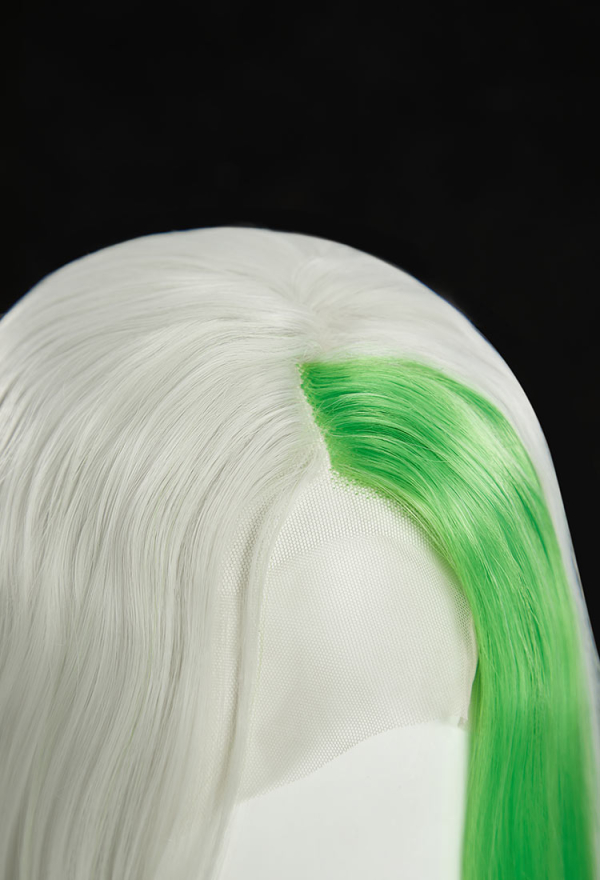 Roxanne Wolf Cosplay Wig White and Green Long Lace Wig