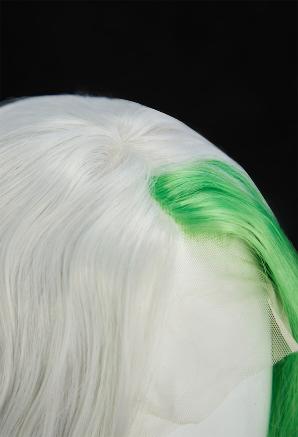 Roxanne Wolf Cosplay Wig White and Green Long Lace Wig