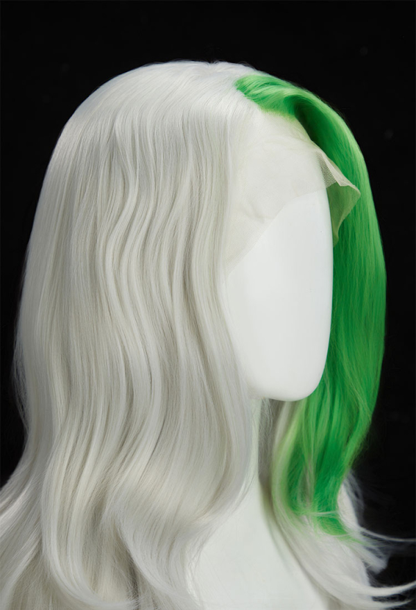 Roxanne Wolf Cosplay Wig White and Green Long Lace Wig