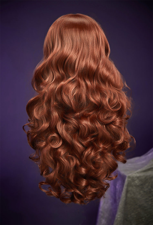 Haunted Night Cosplay Wig Brown Long Curly Wig Lace Wig with Hair Extensions