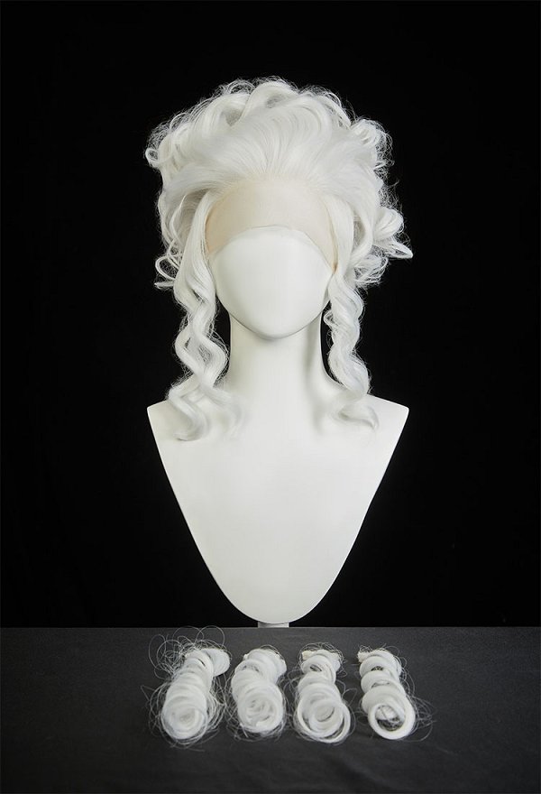 Rococo Style Cosplay Wig White Short Curly Lace Wig