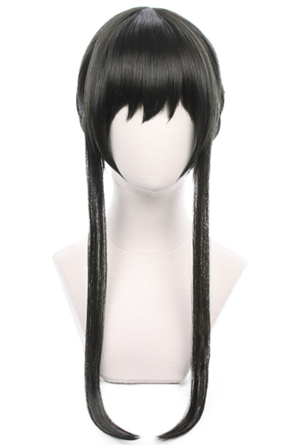 Yor Black Long Cosplay Wig with Bangs