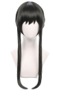 Yor Black Long Cosplay Wig with Bangs