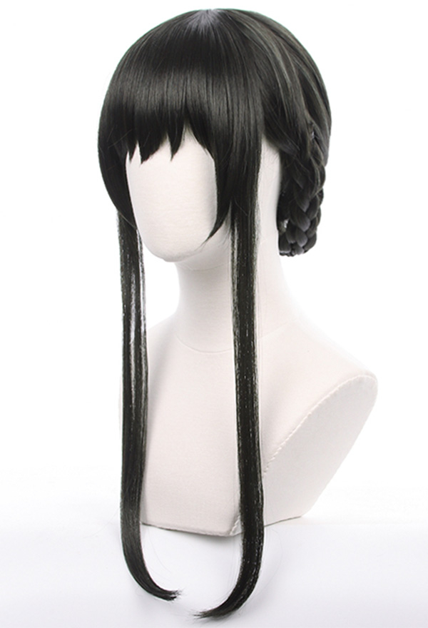 Yor Black Long Cosplay Wig with Bangs
