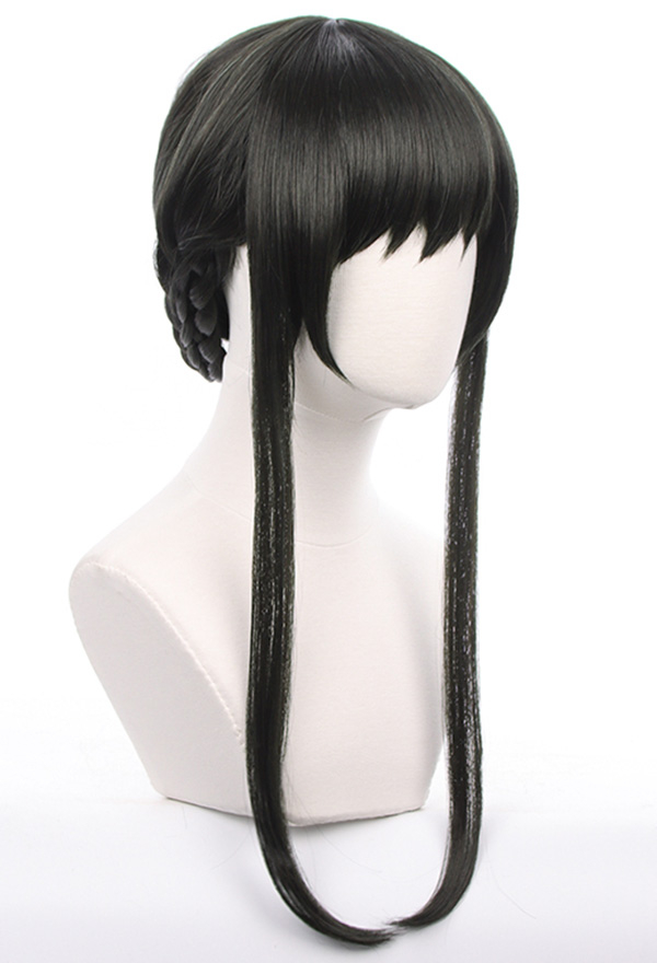 Yor Black Long Cosplay Wig with Bangs