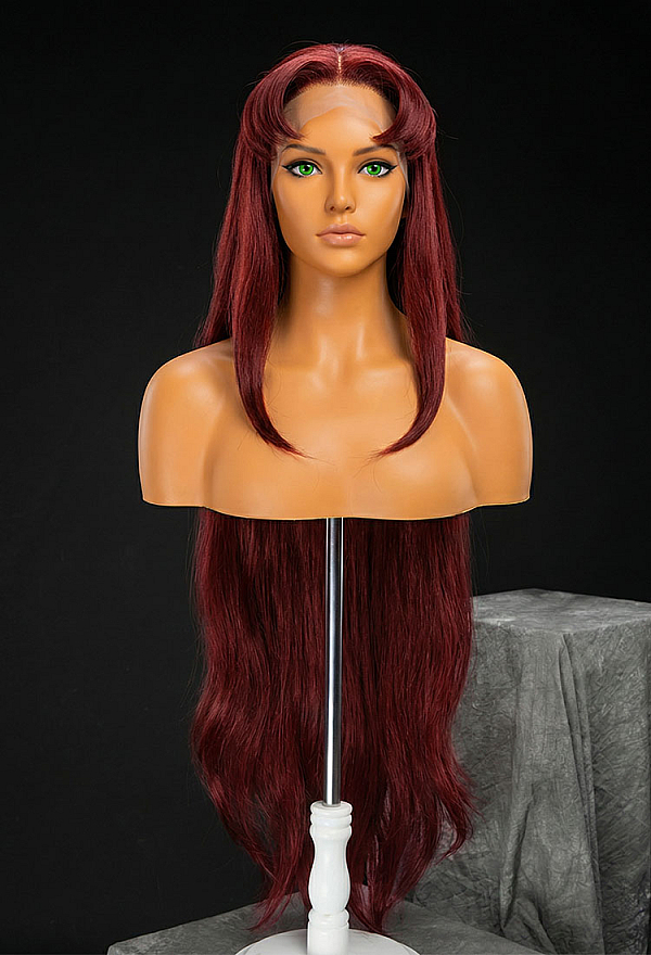 Superhero Cosplay Wig Brownish-Red 35.4-inch Long Lace Wig