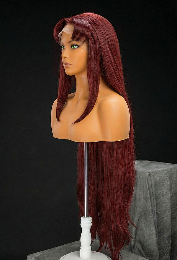 Superhero Cosplay Wig Brownish-Red 35.4-inch Long Lace Wig