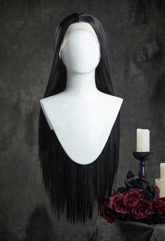 Cosplay Wig Black 31 inch Long Straight Wig Lace Wig