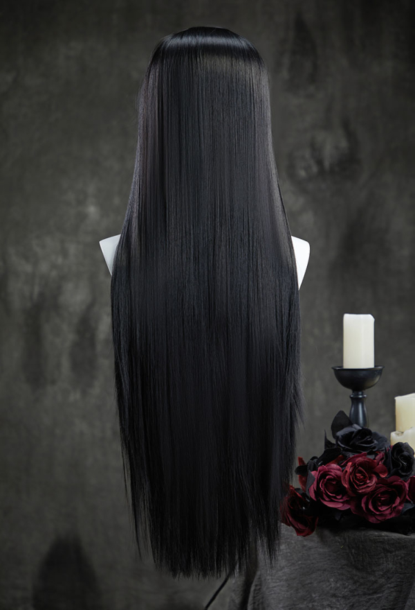 Cosplay Wig Black 31 inch Long Straight Wig Lace Wig