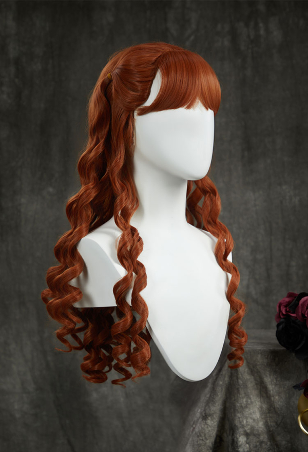 Wednesday Agnes DeMille Cosplay Wig Ginger Yellow Long Curly Wig Orange Wig
