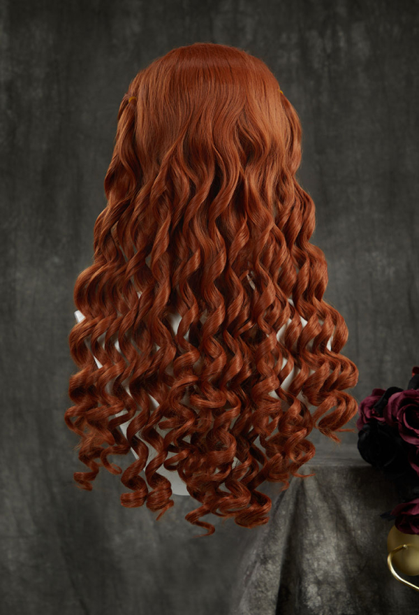 Wednesday Agnes DeMille Cosplay Wig Ginger Yellow Long Curly Wig Orange Wig