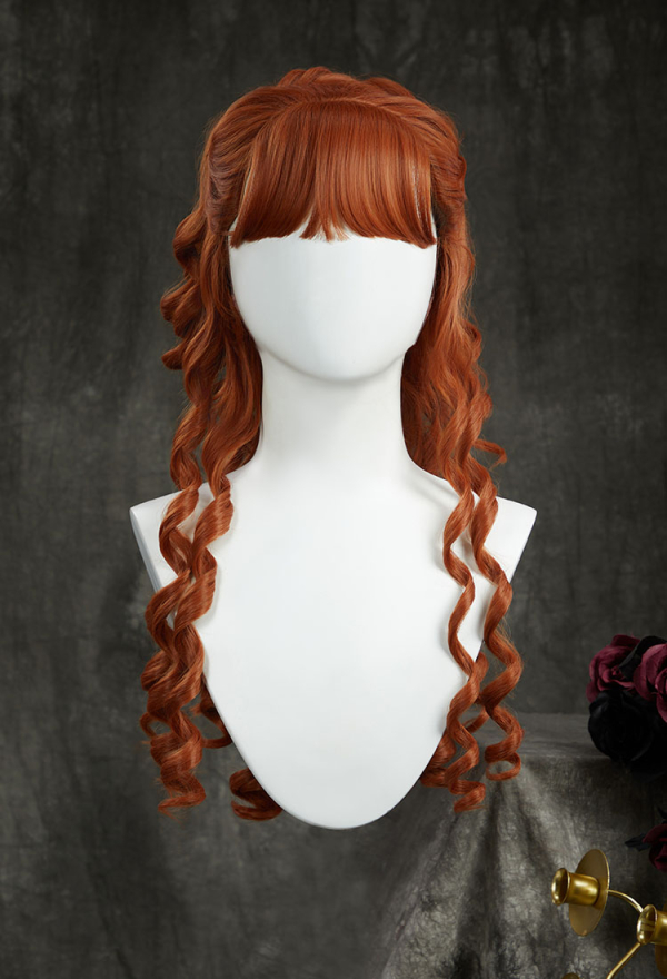 Wednesday Agnes DeMille Cosplay Wig Ginger Yellow Long Curly Wig Orange Wig