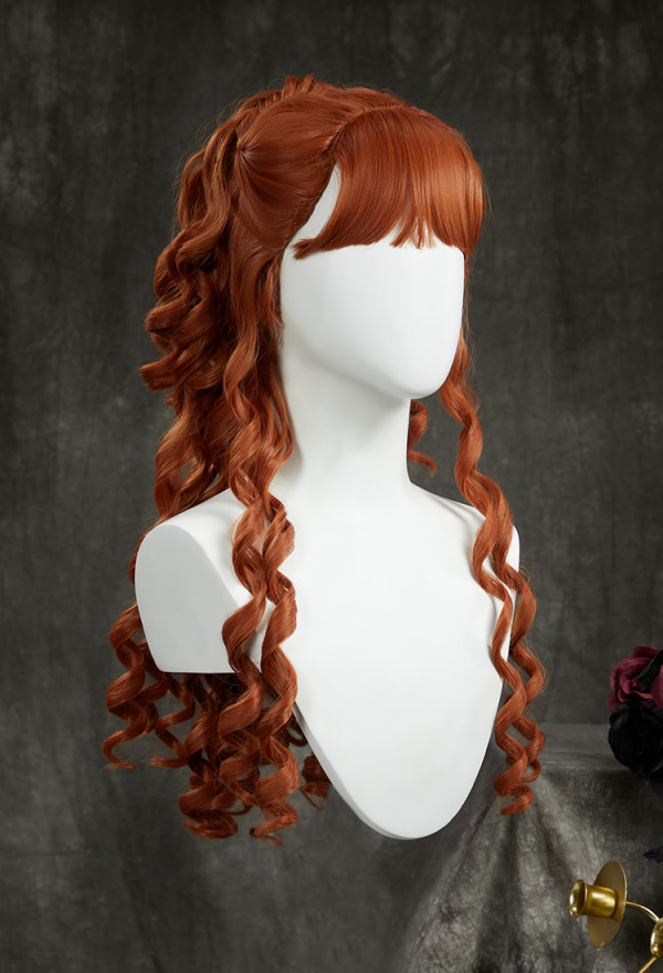 Wednesday Agnes DeMille Cosplay Wig Ginger Yellow Long Curly Wig Orange Wig