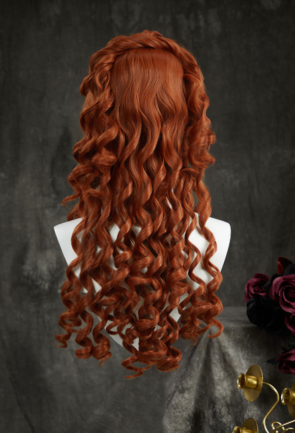 Wednesday Agnes DeMille Cosplay Wig Ginger Yellow Long Curly Wig Orange Wig
