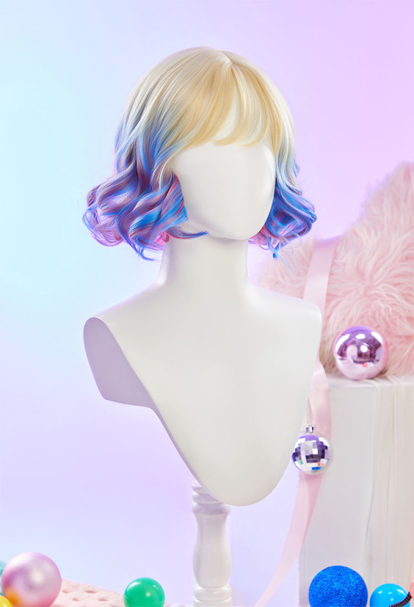 Cosplay Wig Colorful Short Curly Wig