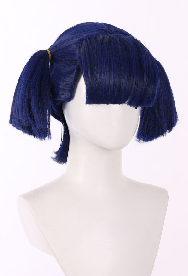 Winx Club Musa Blue Wig with Pigtails and Bangs Short  Anime Halloween Cosplay wig
